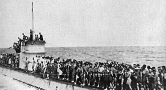 Спасенные с 'Лаконии' на палубе U-156